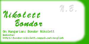 nikolett bondor business card